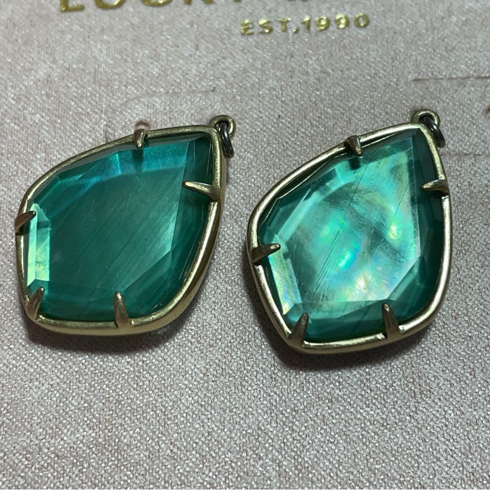 Lucky Brand green & gold earrings new w/ box - Picture 11 of 13